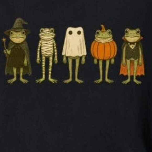Cute Spooky Frogs Shirt, Halloween Graphics Tee - Picture 2 of 3